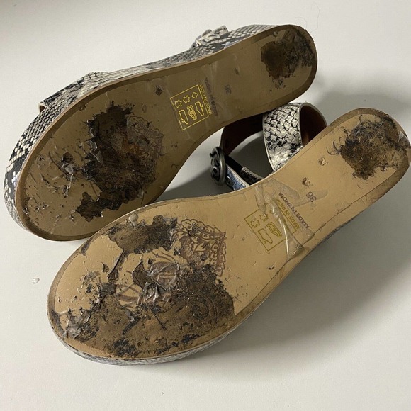 Free People Paris Flatform Sandal Strap Snakeskin Print Platform Open To… - Picture 7 of 7